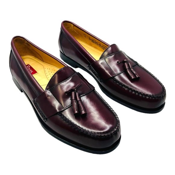 BassMen's Leather Harrison II Tasseled Loafers Burgundy Size 13D NWOB